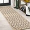 Jonathan Y Ourika Moroccan Geometric Textured Weave Beige/Navy 2 ft. x 10 ft. Indoor/Outdoor Runner Rug SMB108H-210 - alternate 1