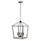 Jonathan Y Oria 13" 4-Light Iron Farmhouse Industrial Lantern LED Pendant, Oil Rubbed Bronze/Faux Wood JYL1322A - alternate 5