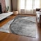 Homeroots 9' X 12' Gray Chocolate And Silver Abstract Washable Indoor Outdoor Area Rug 582258 - alternate 5