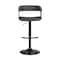 Homeroots Black Faux Leather And Metal Swivel Adjustable Height Bar Chair 534477 - alternate 6
