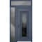 Vdomdoors Steel Door Ballucio 6044 Gray Graphite Side and Top Exterior Window Stainless Inserts Single Modern BALLUCIO6044EXD-GRE-W36+16xH80+16-RH-I - alternate 1
