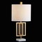 Jonathan Y Anya 20.25" Organic Modern Geometric Interlocking Rectangular Metal LED Table Lamp w/Marble Base, Gol JYL1039A - alternate 4