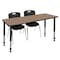 Regency Kee Adjustable Classroom Table W/ 2 Andy Stack Chairs, 66 in W, 30 in L, Noble Oak MT6630NOAPBK40BK - alternate 1