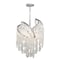 Vaxcel Isabel 4L Satin Nickel Coastal Glam Pendant Chandelier Light with Capiz Shells and Crystal P0364 - alternate 1