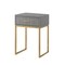 Homeroots 24" Gold and Gray End Table with Drawer 543906 - alternate 1