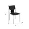 Homeroots Set of Four Black and Silver Metal and Leather Partially Open Back Dining Side Chairs, 4PK 553901 - alternate 5