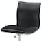 Homeroots Set of Two Black and Silver Faux Leather and Metal Low Back Adjustable Height Bar Chairs, 2PK 555027 - alternate 3