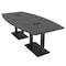 Skutchi Designs Boat Conference Table With Power Unit, 48 in W, 96 in L, Grey HAR-BOT-48x96-DOU.BK-WA7949-EBLK - alternate 1
