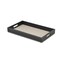 Homeroots Black and Cream Faux Leather and Linen Serving Tray 399624 - alternate 4