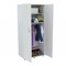 Homeroots White Finish Wood Wardrobe with Two Doors 249836 - alternate 3