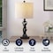 Jonathan Y Gaston 20.5" Resin Mini LED Table Lamp, Antique Black JYL1031B - alternate 6