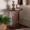 Bali & Pari Donna Nightstand with Pedestal Base - Mahogany Wood Bedside Side Table with Round Tabletop 270-14689-ZORO - alternate 6