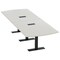 Skutchi Designs 12ft Arc Rectangle Conference Table With Power | Harmony Series | 12 Person Meeting Room Table HAR-AREC-48X144-T.BK-U779-EBLK - alternate 1