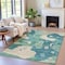 Homeroots 10' X 14' Teal Blue Ivory And Beige Abstract Washable Indoor Outdoor Area Rug 630614 - alternate 6