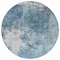 Homeroots 8' Teal Blue Navy Blue And Gray Round Abstract Washable Indoor Outdoor Area Rug 582964 - alternate 6