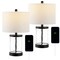 Jonathan Y Alexander 21" Modern Designer Iron/Water Glass LED Table Lamp w/ USB A+C Charging Ports, Black/C, 2PK JYL4058A-SET2 - alternate 1