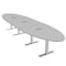 Skutchi Designs 16ft Oval Conference Table With Power | Harmony Series | 14 Person Meeting Room Table HAR-OVL-48X192-T-U779-ESIL - alternate 1