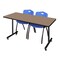 Regency Kobe T-Base Training Seminar Table W/ 2 M Stack Chairs, 72 in W, 30 in L, Noble Oak MKTRCT7230NO47BE - alternate 1