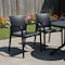 Homeroots Set of Two Black Heavy Duty Plastic Outdoor Stacking Dining Chairs, 2PK 565198 - alternate 6
