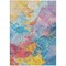 Homeroots 3' X 5' Blue Yellow Pink And Orange Abstract Washable Indoor Outdoor Area Rug 618532 - alternate 4