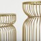 Homeroots Set of Two Clear and Gold Tempered Glass and Metal Wire Round Drum End Tables, 2PK 605374 - alternate 2