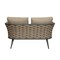 Homeroots 56in Dark Gray Aluminum Outdoor Love Seat with Taupe Cushions 556637 - alternate 5
