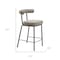 Homeroots 26" Green and Black Chenille and Steel Low Back Counter Height Bar Chair 555732 - alternate 4