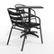 Flash Furniture Lila 23.5'' Black Square Aluminum Indoor-Outdoor Table Set w/2 Black Slat Back Chairs TLH-ALUM-24SQ-017BK2-GG - alternate 12