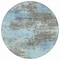 Homeroots 8' Taupe And Sky Blue Round Abstract Washable Indoor Outdoor Area Rug 630665 - alternate 5