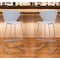 Homeroots Set of Two 30" Gray Heavy Duty Plastic and Metal Low Back Bar Height Bar Chairs, 2PK 555095 - alternate 3