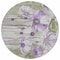 Homeroots 8' Purple And Lavender Round Floral Washable Indoor Outdoor Area Rug 582766 - alternate 2