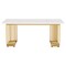 Kioottoo 70.9'' Modern White & Gold Faux Marble  Executive Desk with Gold Legs TB-J0094X - alternate 4