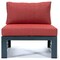 Leisuremod Chelsea 4-Piece Middle Patio Chairs Black Aluminum With Red Cushions CSBL-4R - alternate 5