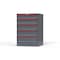 Strong Hold 5 drawer cabinet - (1x 5ft, 1x 6ft, 2x 7ft, 1x 8ft) - Red accents - Keyed Alike S3044-PPAAS-0502DS - alternate 3