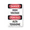 Signmission Safety Sign, OSHA Danger, 7" Height, High Voltage Bilingual, D-57-VI-1327 OS-DS-D-57-VI-1327 - alternate 1