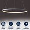 Jonathan Y Brice 23.75" Modern Contemporary Metal Round Dimmable Integrated LED Pendant, Gray JYL7203E - alternate 5
