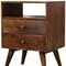 Homeroots 22" Chestnut Solid Wood Two Drawer Nightstand 722570 - alternate 4