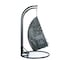 Leisuremod Charcoal Wicker Hanging 2 person Egg Swing Chair with Light Grey Cushions ESCCH-57LGR - alternate 2