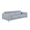 Homeroots 89" Light Blue Italian Leather Sofa With Silver Legs 534157 - alternate 4