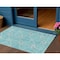 Homeroots 3' X 5' Teal Blue And Ivory Geometric Washable Indoor Outdoor Area Rug 612905 - alternate 1