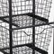 Homeroots 41in Black And Natural Metal And Wood Basket Storage Rolling Cabinet 488862 - alternate 3