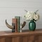 Homeroots Set of Two Brown And Black Resin And Metal Horn Decorative Bookends, 2PK 392132 - alternate 5