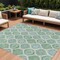 Homeroots 9' X 12' Sage Ivory And Teal Blue Floral Medallion Washable Indoor Outdoor Area Rug 614633 - alternate 1