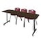 Regency Kobe Flip-Top Training Nesting Table W/ 2 M Stack Chairs, 84 in W, 24 in L, Neo Walnut MKFT8424NW47BY - alternate 1