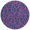 Homeroots 8' Navy Blue And Dark Pink Round Geometric Washable Indoor Outdoor Area Rug 599222 - alternate 4