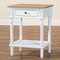 Baxton Studio Legrand Classic French Two-Tone White and Natural Brown 1-Drawer End Table 251-13896-ZORO - alternate 6