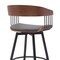 Armen Living Athena 31in Swivel Walnut Wood Bar Stool in Gray Faux Leather with Black Metal LCATBAWAGRY30 - alternate 7
