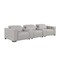 Homeroots 136" Light Gray Top Grain Leather Reclining Metal USB Sofa 720315 - alternate 3