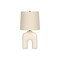Homeroots 25" Cream Geometric Table Lamp With Beige Empire Shade 545866 - alternate 1