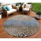 Homeroots 8' Khaki And Taupe Round Abstract Washable Indoor Outdoor Area Rug 609464 - alternate 1
